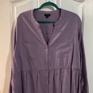 Torrid Purple Button Front Blouse Size 2